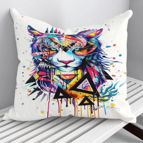 Abstract tiger Throw Pillows Cushion Cover On Sofa Home Decor 45*45cm 40*40cm Gift Pillowcase Cojines Dropshipping