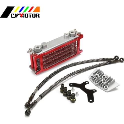 Aluminum Oil Cooling Cooler Radiator Set For Loncin Zongshen Lifan Shineray Yinxiang 50 70 90 110CC Horizontal Engines
