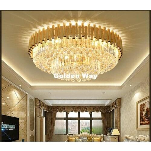 Free Shipping Modern Luxury Crystal Ceiling Lamp Living Room Nordic Golden Home Decoration Ceiling Lighting LED Crystal Lights