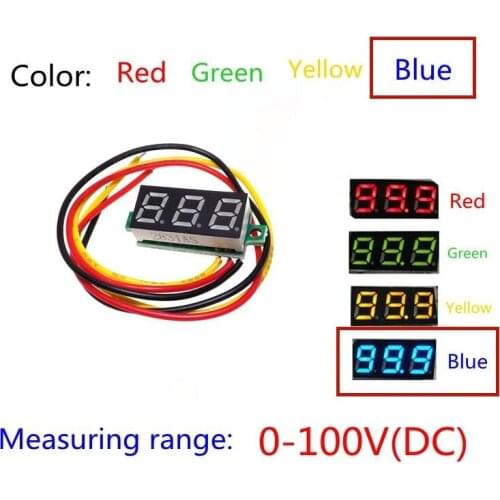 Blue Second line precision dc digital voltmeter head LED digital voltmeter DC4.5V-30V 0.28 Inch Mini Digital Voltmeter