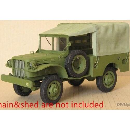 DIYMyModel Dodge WC-51 Light Military Truck 1:25 Scale DIY Paper Model Kit Puzzles Handmade Toy DIY