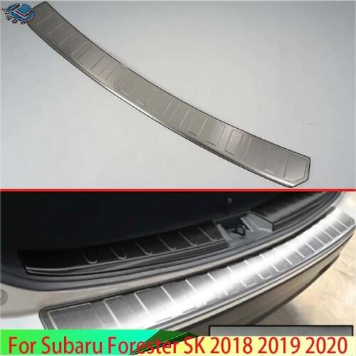 For Subaru Forester SK 2018 2019 Stainless Steel Rear bumper protection window sill outside trunks decorative plate pedal