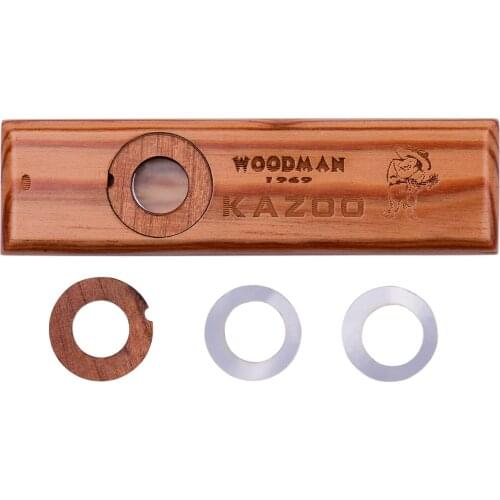 Handmade Wooden Kazoo Wood Harmonica with Metal Storage Box Musical Instrument Toy for Kids Adults