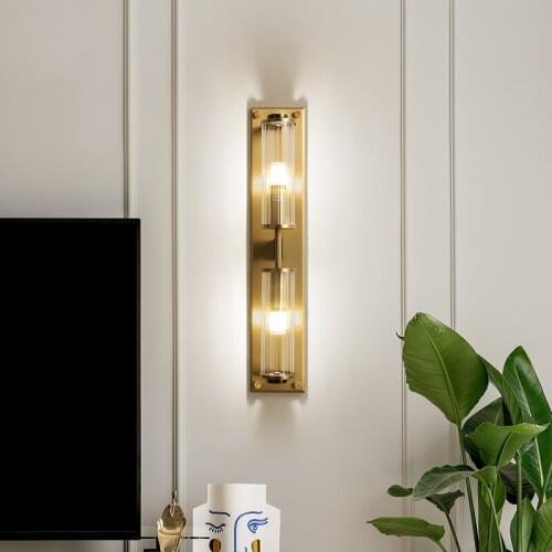 Jmzm Modern Copper Gold Wall Lamp For Community Garden Villa Living Room Bedroom Aisle Background Indoor Light Fixtures