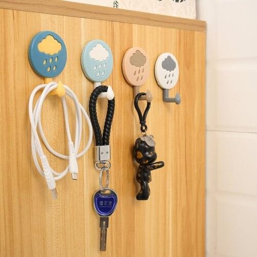 Nordic creative hooks strong glue wall after wall door bearing no trace of paste-free drilling lovely sticky hooks bathroom