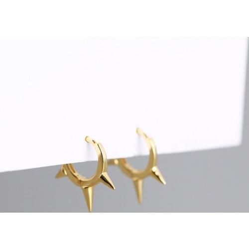 LOOXI Silver Gold Color French Punk Hip-Hop Geometric Small Hoop Earrings for Women Gold Silver Party Jewelry Accessories Gifts