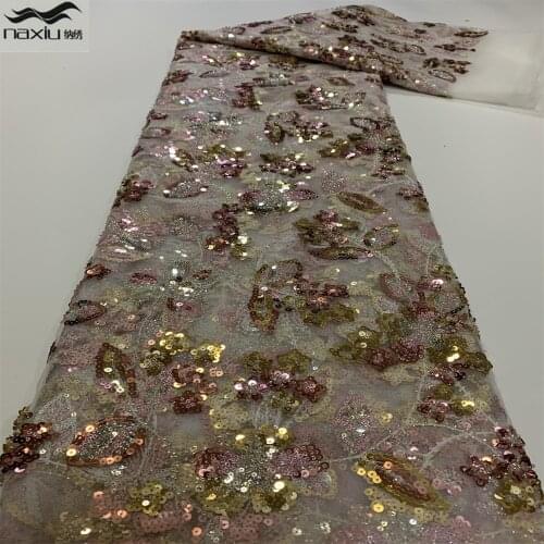 Madison Handmade Beaded French Lace Fabric 2021 High Quality Nigerian African Tulle Lace Fabric For Party Dress Sewing