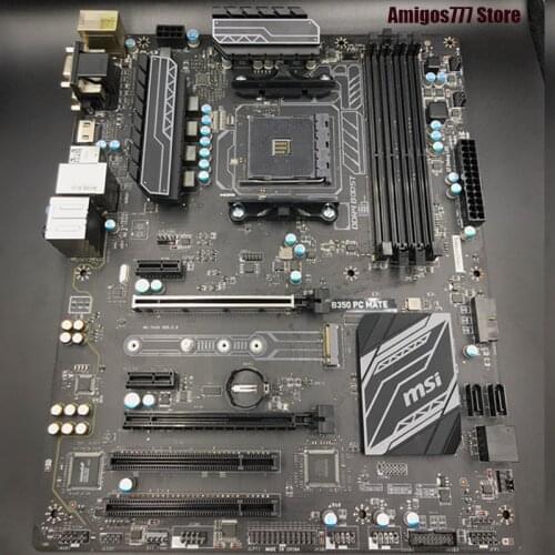 Socket AM4 MSI B350 PC MATE Motherboard AMD B350 DDR4 64GB AMD RYZEN Desktop B350 Mainboard PCI-E 3.0 AM4 DDR4 M.2 B350 Used