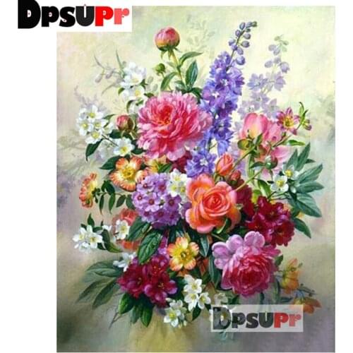 Dpsupr New %100 Full Square/Round DIY Diamond Embroidery bouquet 5D Diamond Painting Rhinestone Mosaic Home Decor