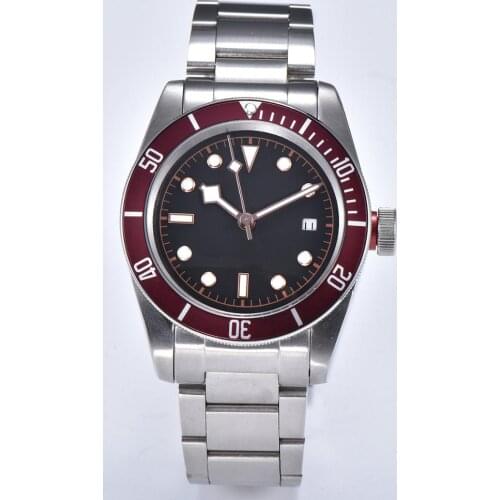 Wristwatch free shipping automatic mens watches 41mm network Mineral glass luminous hands 316L steel caseT-2108