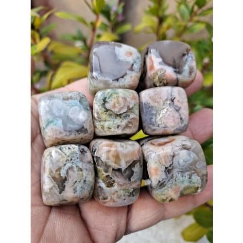 Wholesale natural flower agate crystal cube specimen energy healing