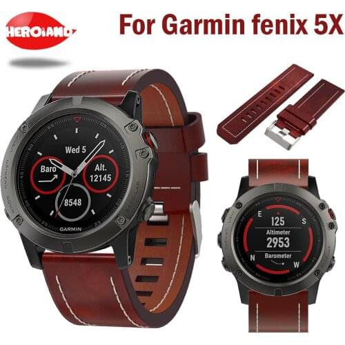 2018 new Quick release bracelet watchbands genuine leather strap watch band accessories wristband For Garmin Fenix 5x easy fit