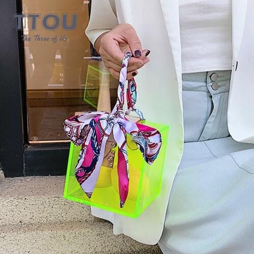 New Fashion Transparent Acrylic Women Box Female Design Silk Scarf Decoration Bags Lady Elegant Party Purses and Handbags
