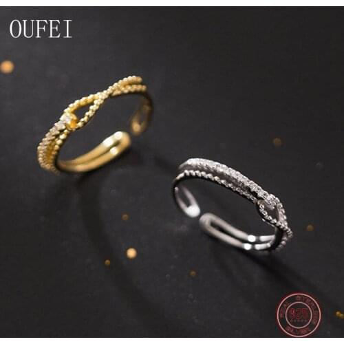 Open Ring Charm Crystal 925 Sterling Silver Rings For Women Zircon Fashion Jewelry New Opening Accessories Women Gift