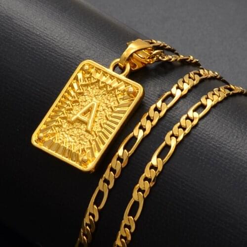 Anniyo A-Z Initial Chokers Necklaces Jewelry English Alphabet Short Letters Choker Chain Letter African Birthday Gifts #222506