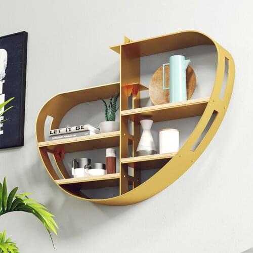 Personalized fashion appearance creative Nordic iron shelf storage rack thickened solid laminate living room multi-layer solid w