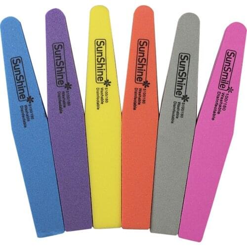 Drop Ship&Wholesale Double Sided Nail File Waterproof 100/180 Grit Nail Art Tips Buffer Soft Sponge Oct.14