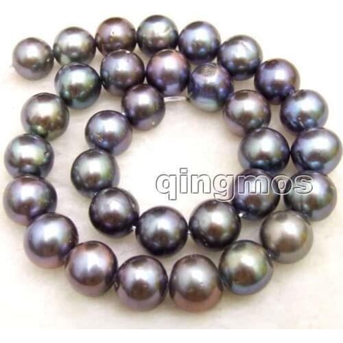 SALE Huge 12-13mm high quality Black natural Freshwater jewelry pearl Loose Beads strand 14"-los178 Wholesale/retail Free ship