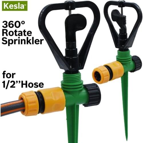 Garden Sprinkler 360 Degree Rotating Automatic Watering Irrigation Lawn Garden Irrigation System & Nozzle & Stake Greenhouse