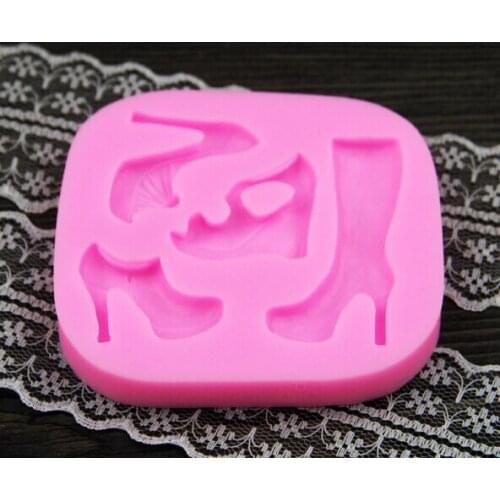 High heel boots Silicone Fondant Cake Mold clay mould resin mold