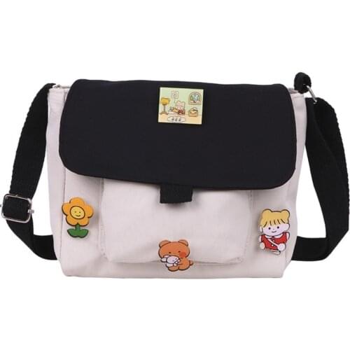 Shopping Bags Women Sweet Kawaii Printed Canvas Leisure Daily Shop Bag Crossbody Shoulder Satchel Purse New