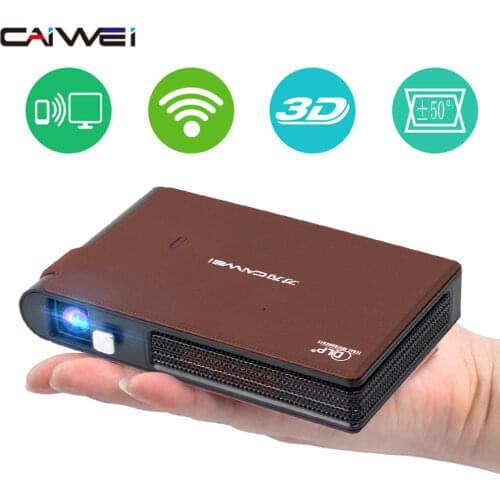 Pocket Wifi Projector Mini HD DLP Battery Support 1080P Airplay 3D, Small Wireless Portable Pico Size with Speaker Auto Keystone