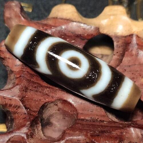 Tibetan Black/white 3 eyes DZI BEADS 11*40mm Old Agate Beads Men&women Upscale Jewelry Necklace Pendant Free Shipping
