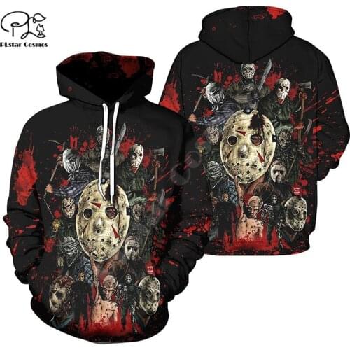 PLstar Cosmos Halloween Terror Horror Movie Cosplay Michael Myers Funny Long Sleeves Streetwear 3DPrint Men/Women Zip Hoodies A4
