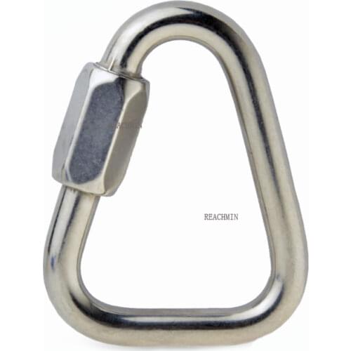 304 Stainless Steel Screw Lock Triangle Carabiner Climbing Gear Safety Snap Hook M3.5/4/5/6/8/10