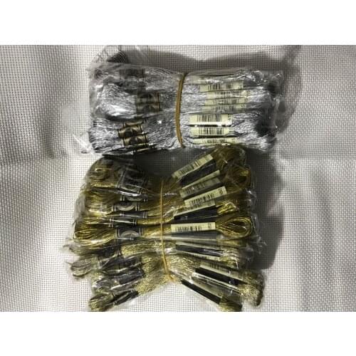 Cross stitch gold and silver threads / cross stitch embroidery thread / Custom Cross stitch threads colors