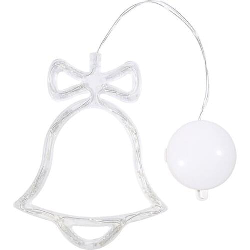 Suction Cup Curtain Lights, Snowflake Elk Santa Claus Window Curtain String Lights Decoration for Christmas, Party, Warm White