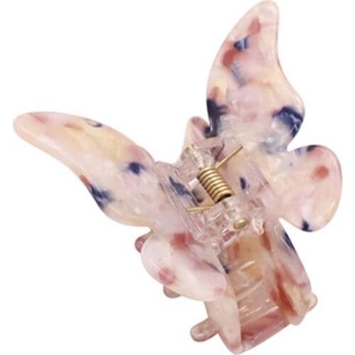 Coxeer 1pc Creative Mix Color Jaw Clip Mini Creative Fashion Butterfly Decor Non-Slip Claw Clip Hair Clamp Hair Accessories