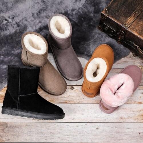Winter Warm Ankle Boots Women Boots Ladies For Women Snow Shoes Style Round-toe Slip On Female Flock Snow Boot O6-55