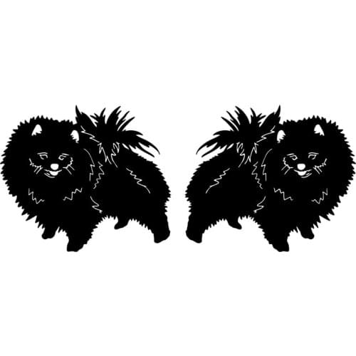 16*6.7CM 1Pair Pomeranian Dog Lovely Animal Car Sticker Fashion Rearview Mirror Decorative Decals for Chevrolet Stickers