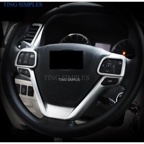 ABS Chrome Car Styling Interior Steering Wheel Overlay Panel Garnish Trim 2015 2016 2017 2018 For Toyota Sienna Accessories 2PCS