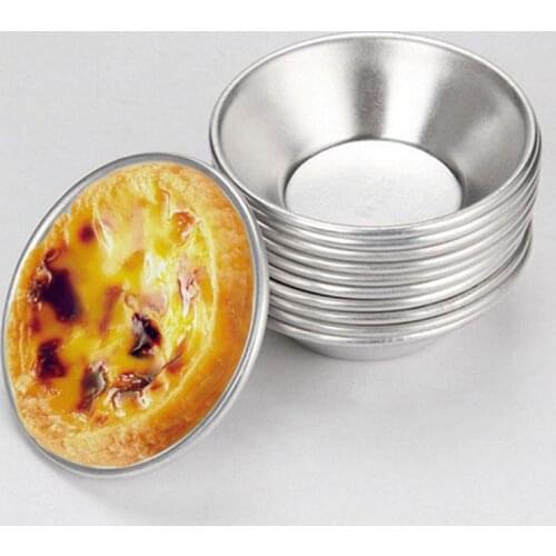 2021 New Reusable Silver Steel Cupcake Egg Egg Pastry Mould Cake Mold Baking Cookie Mold Pudding Tools Nonstick T E8T0