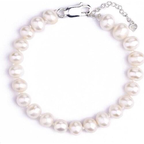 Simple Korean Pearl Bracelet 8mm-9mm freshwater pearl bracelet fashionable and versatile single-layer jewelry