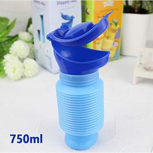 750 ML Car Emergency Urinal Camping Shrinkable Pee Mobile Pocket Toilet Portable Blue Children Potty Bottle Urinals for Women