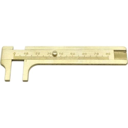 80mm Metal Scale Brass Sliding Gauge Vernier Caliper Ruler Pocket Measuring Tool