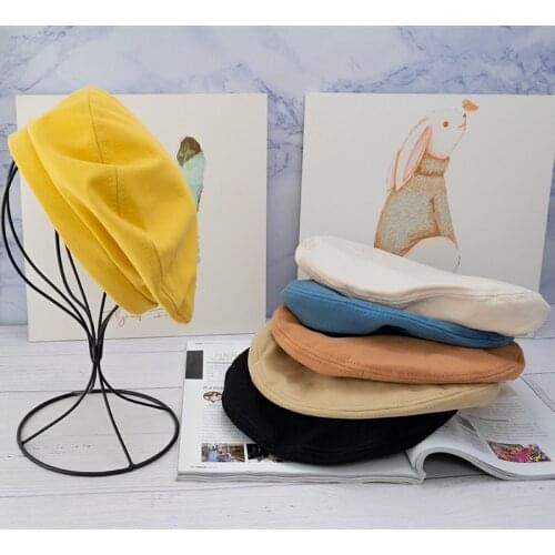 Summer thin beret female navy hat fashion tide casual solid color painter hat flat top wild lace hat