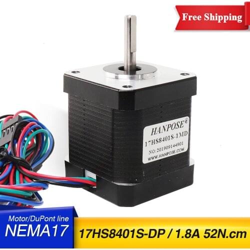 Free Shipping Nema17 Stepper Motor 48mm Step Motor 42BYGH 2A 4-lead (17HS8401S-DP) Motor 1m Cable for 3D Printer CNC XYZ Motor