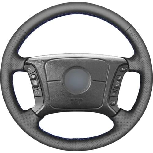 Black Artificial Leather DIY No-slip Car Steering Wheel Cover for BMW E36 1995-1997 E46 1998-2004 X3 E83 X5 E53 E38 1994-2001