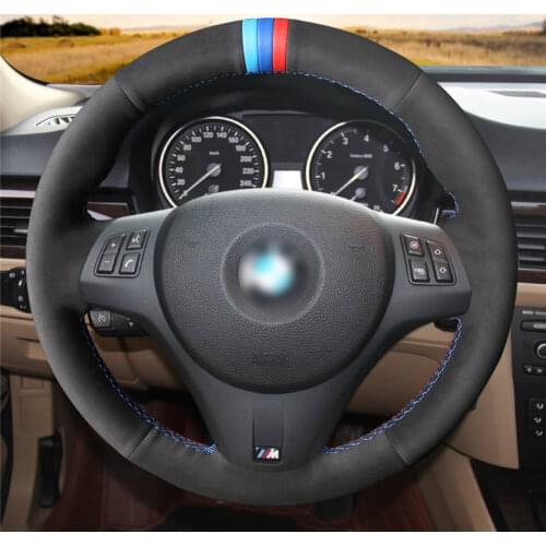 DIY Anti-Slip Wear-Resistant Steering Wheel Cover For BMW M3 E90 E91 E92 E93 E87 E81 E82 E88 Car Interior Decoration