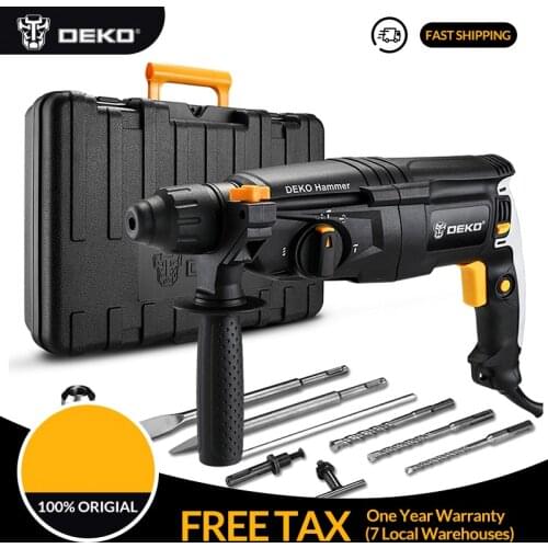 DEKO GJ181 26mm 4 Functions AC Electric Rotary Hammer with BMC and Accessories Impact Drill Power Drill Electric Drill