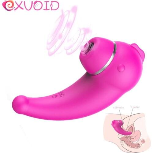 EXVOID Sucking Vibrator Nipple Sucker G-spot Breast Massager Silicone Vibrator Oral Sex Toys for Women Clitoris Stimulate