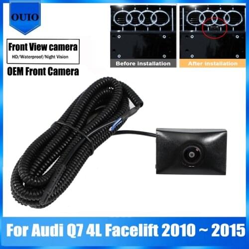 HD Night vision Front View Camera For Audi Q7 4L Facelift 2010 2011 2012 2013 2014 2015 Parking LOGO OEM Front Camera