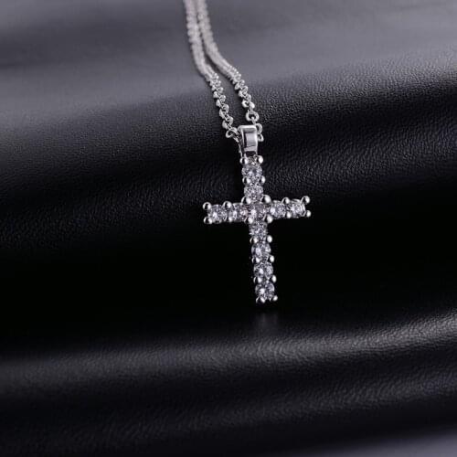 Classic Cross Necklace 18K Gold Zircon Full Diamond Clavicle Chain Short Handmade Necklace