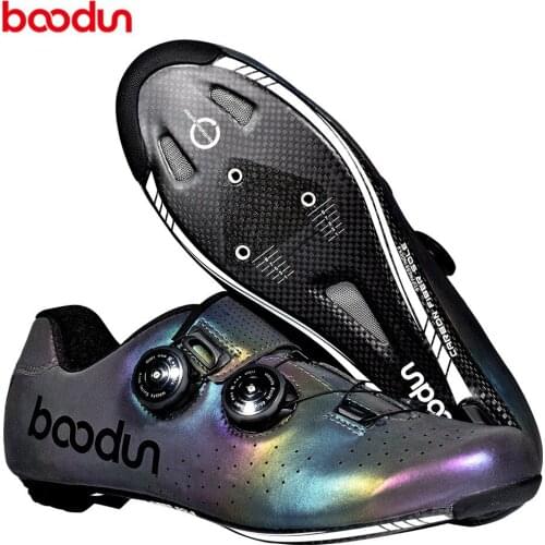 MQUINFLY Self-Locking Bicycle Sneakers Road Bike Cycling Shoes Men Women Outdoor Sports Carbon Fiber Racing Sapatilha Ciclismo
