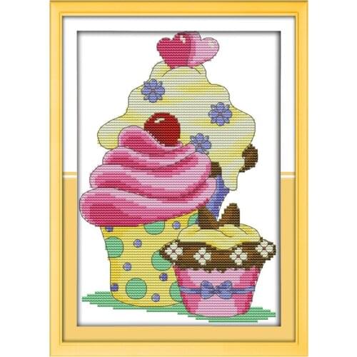 Summer ice cream cross stitch kit aida 14ct 11ct count print canvas hand sew cross-stitching embroidery DIY handmade needlework