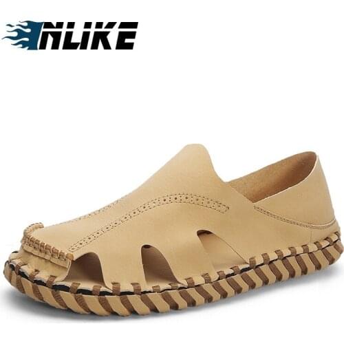 New Men Sandals High Quality Men Leather Sandals Summer Beach Men Casual Shoes